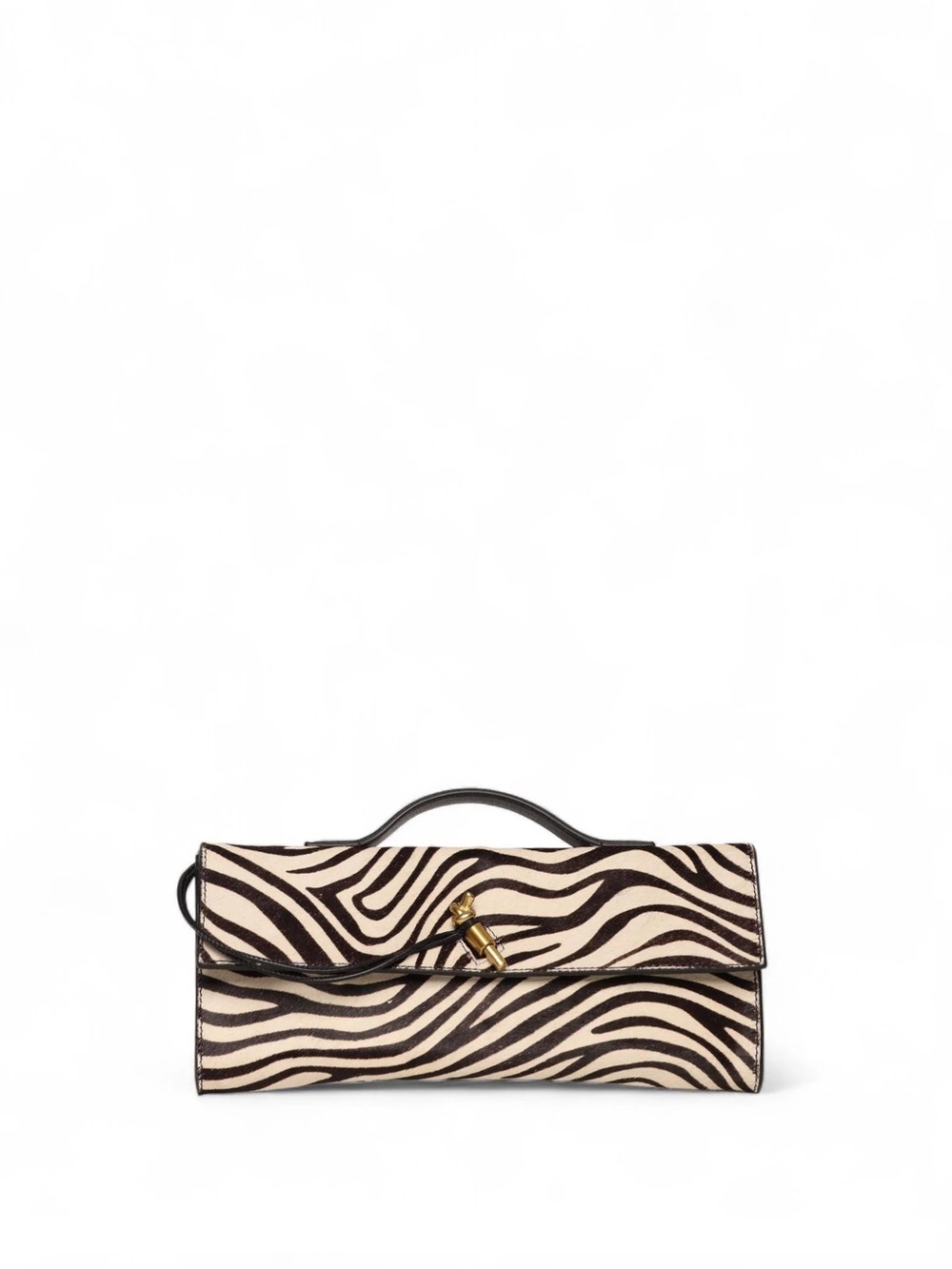 Zebra Calf Hair Top-Handle Andiamo Clutch
